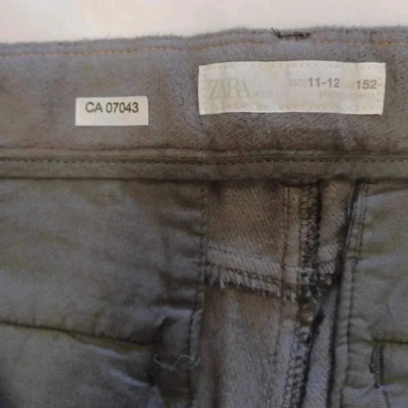 Zara Grey Herringbone  Dress Pants Trousers Size 11-12 - Picture 7 of 12